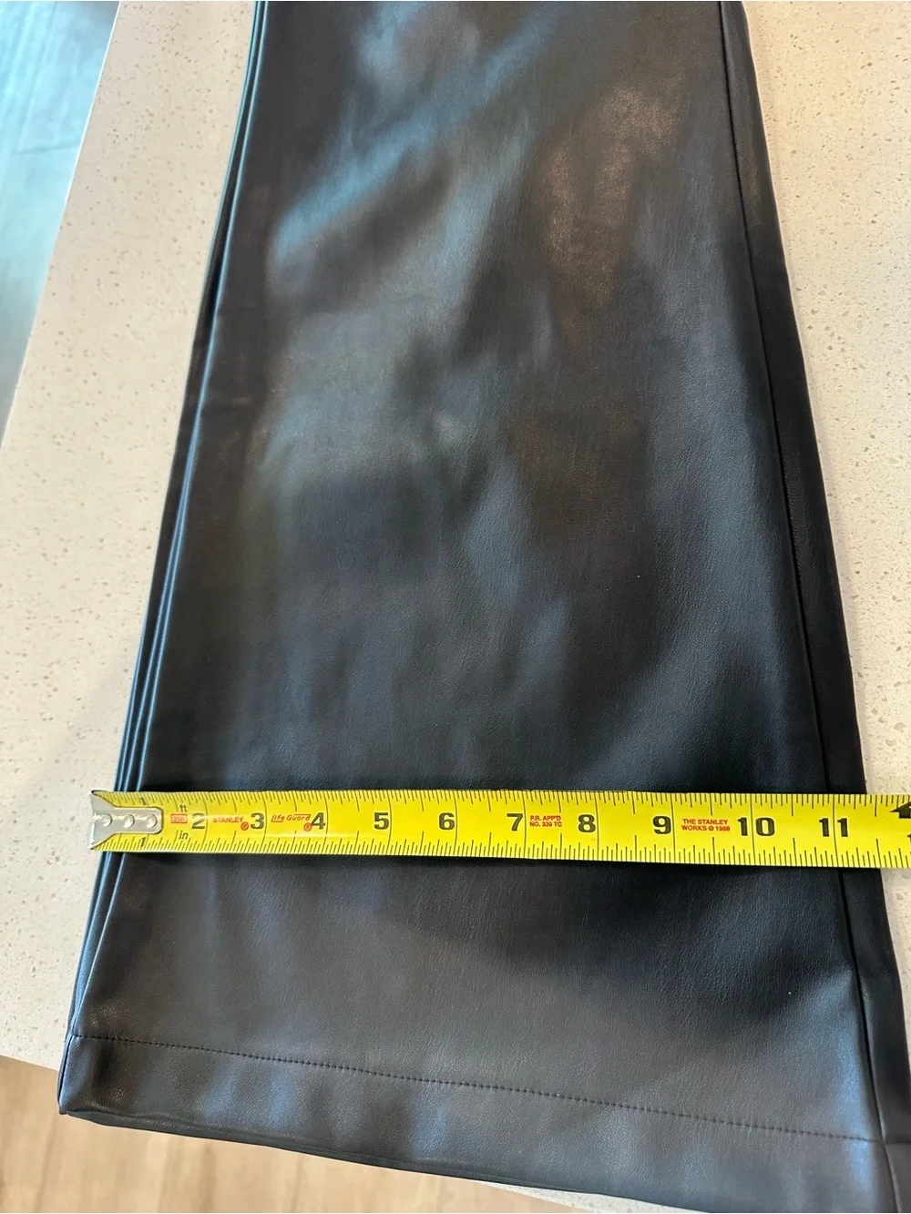 NWT-INC International Concepts Black Faux Leather Boot Cut Pants & Gold Buttons